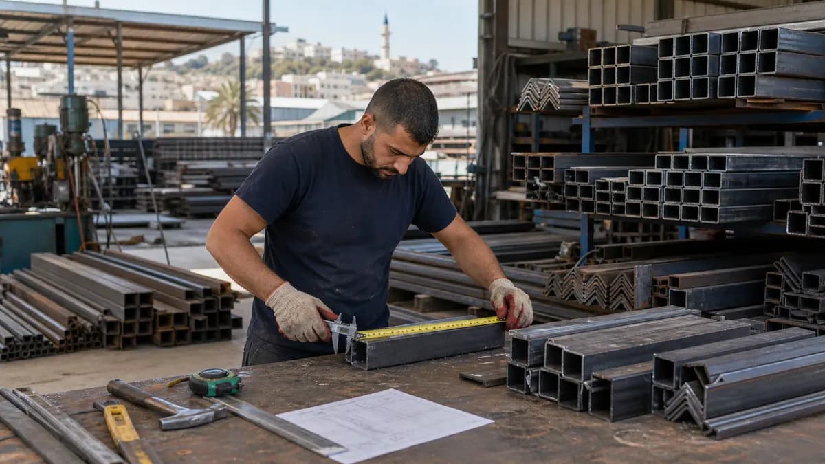 פרופילי פלדה מסודרים למדידה והזמנה באזור טמרה