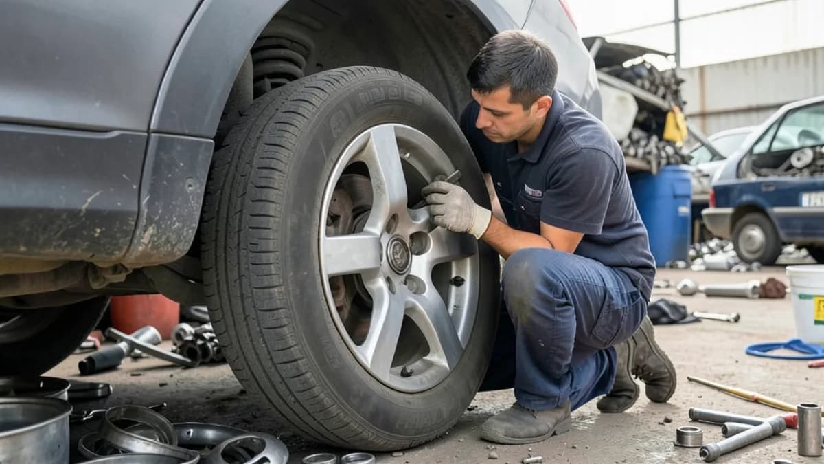 הסרת צמיג ומשקולות איזון מחישוק אלומיניום