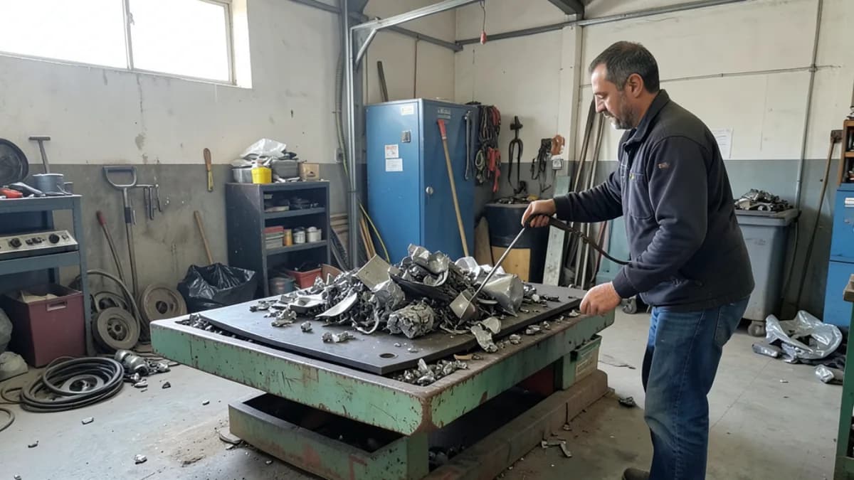 שקילת גרוטאות מוסך מעורבות במשקל תעשייתי